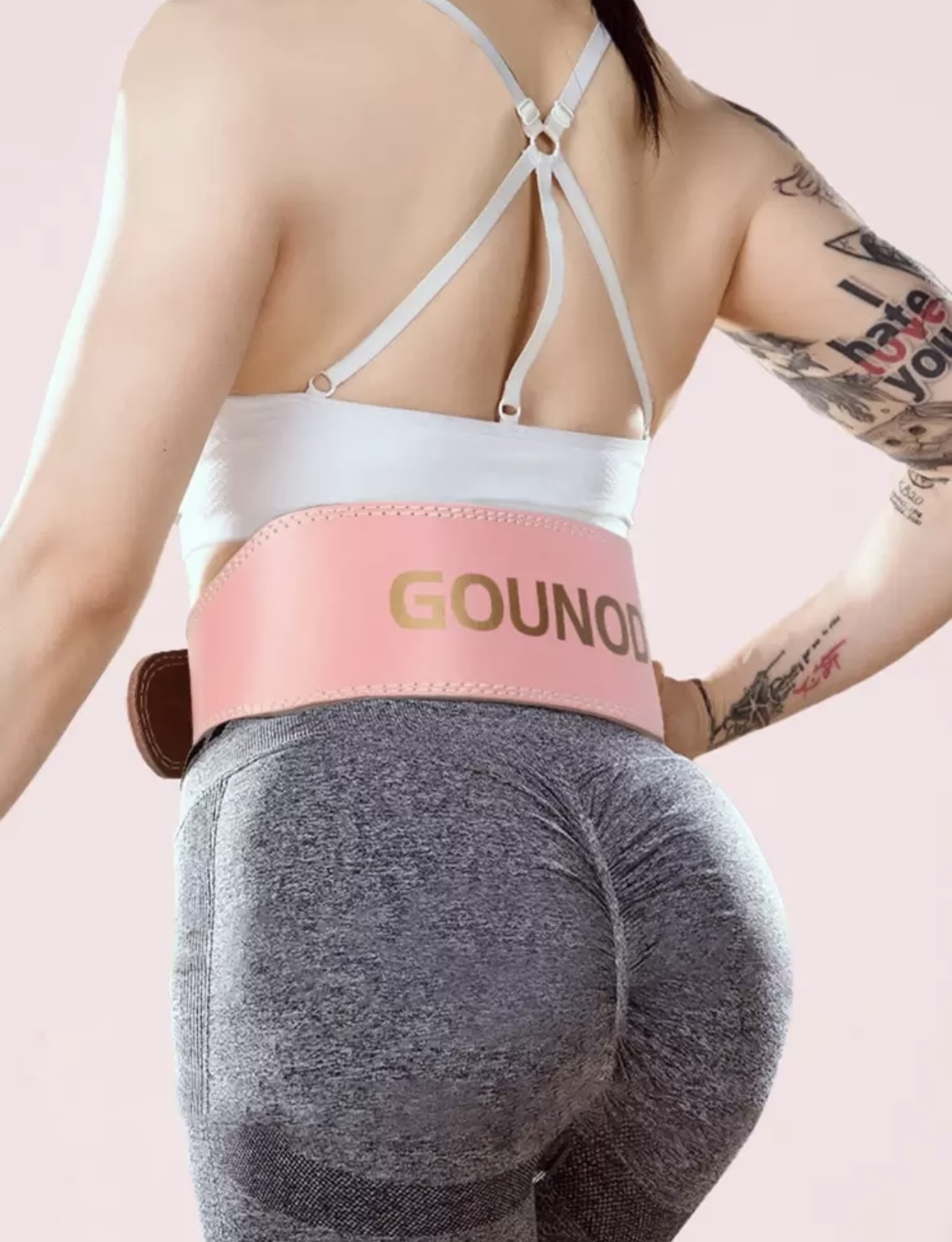 Cinturón de gimnasio rosa